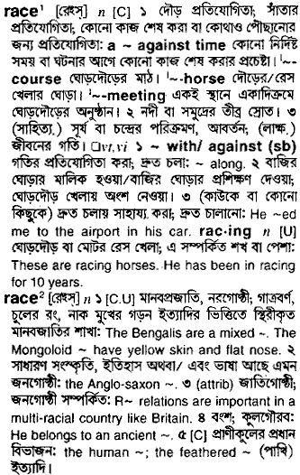 Race Bengali Meaning Race Meaning In Bengali At English Bangla